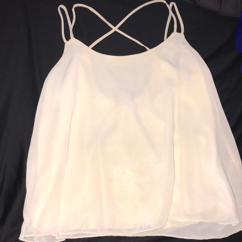 Cream shimmer tank top